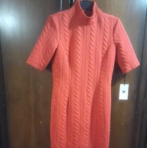 Red Cable Knit Dress